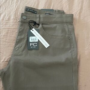 French Connection Olive-Taupe High-Rise Straight Jeans